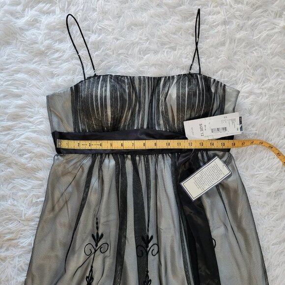 NWT S.L. Fashions Mesh Lace Border Cocktail Dress - Size 12 - Picture 13 of 15